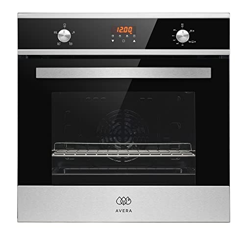 Horno de Gas Natural de acero inoxidable marca AVERA, 5 modos de cocción, control táctil, temporizador